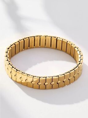 Anthropologie Gold Watch Wide Set Bracelet Jewelry Accessory